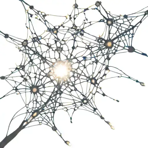 web of neurons within a sun burst  tattoo design idea