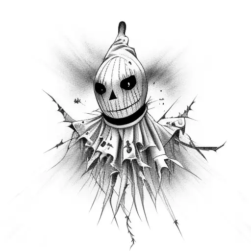 scarecrow cactus scary tattoo design idea