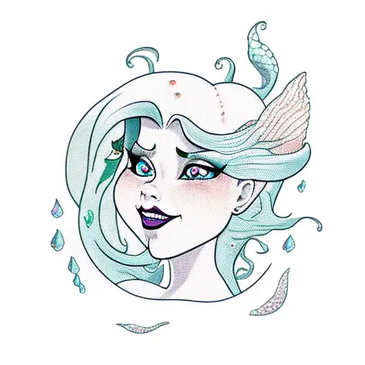 little mermaid evil tattoo design idea