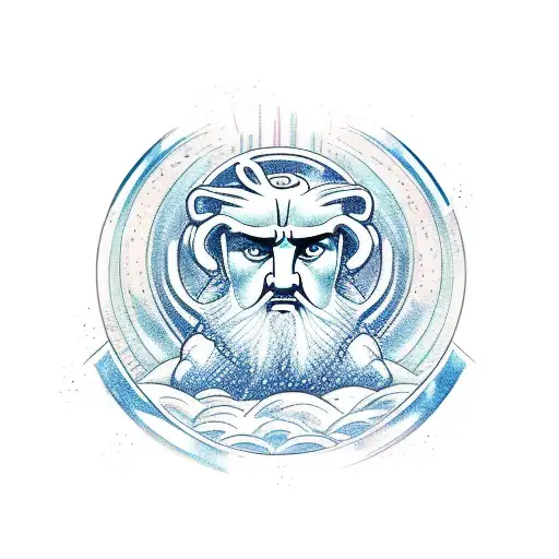 posiedon angry tattoo design idea