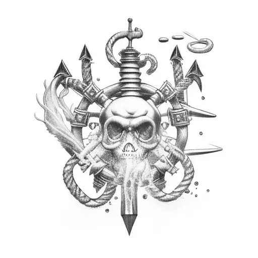nautical badass tattoo design idea