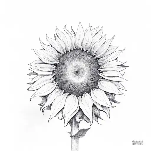 sunflower fork tattoo design idea