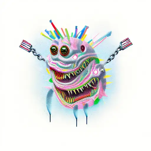 zipper monster tattoo design idea