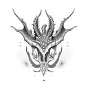 dragon skull with cactus tattoo design idea