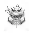 pants zipper monster tattoo design idea