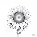 sunflower fork tattoo design idea