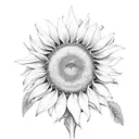 sunflower fork tattoo design idea