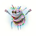 zipper monster tattoo design idea