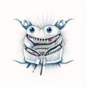 zipper monster tattoo design idea