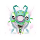 zipper monster tattoo design idea