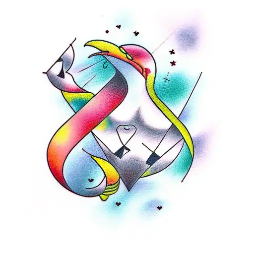 gradient hearts tattoo design idea