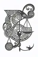 libra sign tattoo design idea