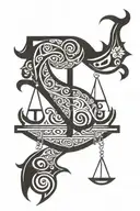libra sign tattoo design idea