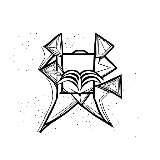 Breaking heart with phoenix tattoo design idea