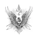 Breaking heart with phoenix tattoo design idea