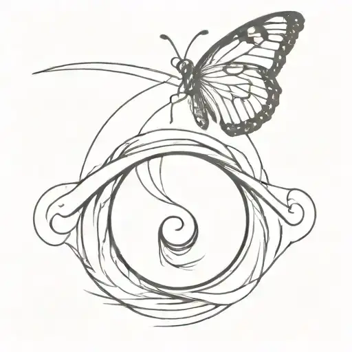 A butterfly emerging from the eye of a hurricane tattoo design idea