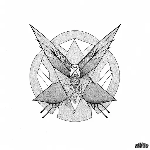 profile of sparrow tattoo design idea