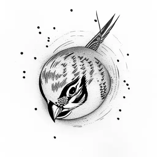 sparrow with head cocked tattoo design idea