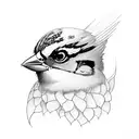 sparrow with head cocked tattoo design idea