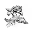 sparrow with head cocked tattoo design idea