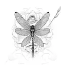 dragonfly with roses tattoo design idea