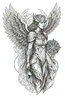 valkyrie with wings tattoo design idea
