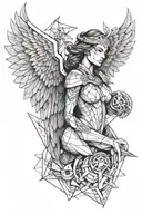 valkyrie with wings tattoo design idea