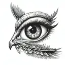 Eyeball angel black and white drawing tattoo design idea