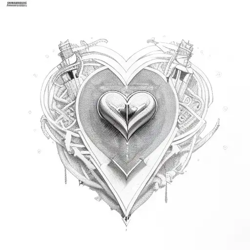 tribal heart with the date dec 3rd 2022  tattoo design idea