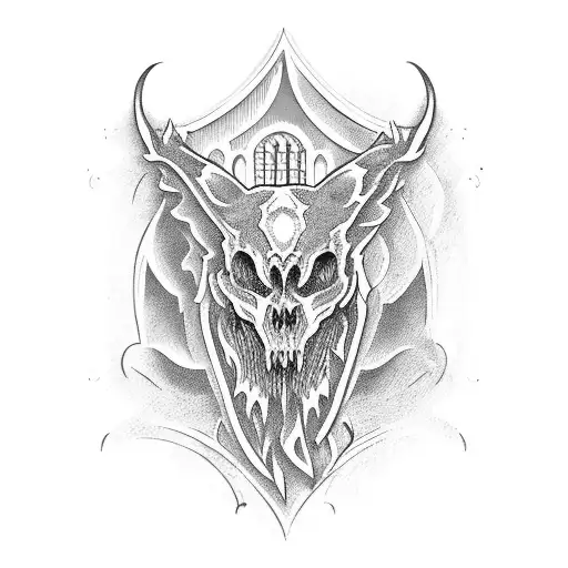 gothic building Spanish style  tattoo design idea