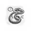 gothic building with snake tattoo design idea