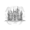 gothic building tattoo design idea