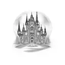 gothic building tattoo design idea