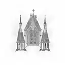gothic building tattoo design idea