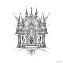 gothic building tattoo design idea