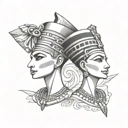 Nefertiti and akhenaten tattoo design idea