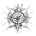 Sun and Moon, Compass tattoo design idea