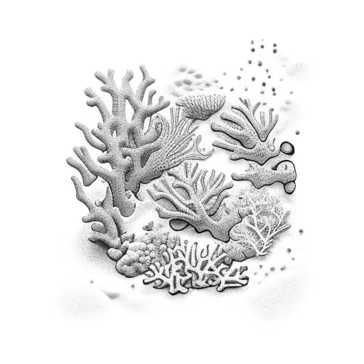 beach coral reef tattoo design idea