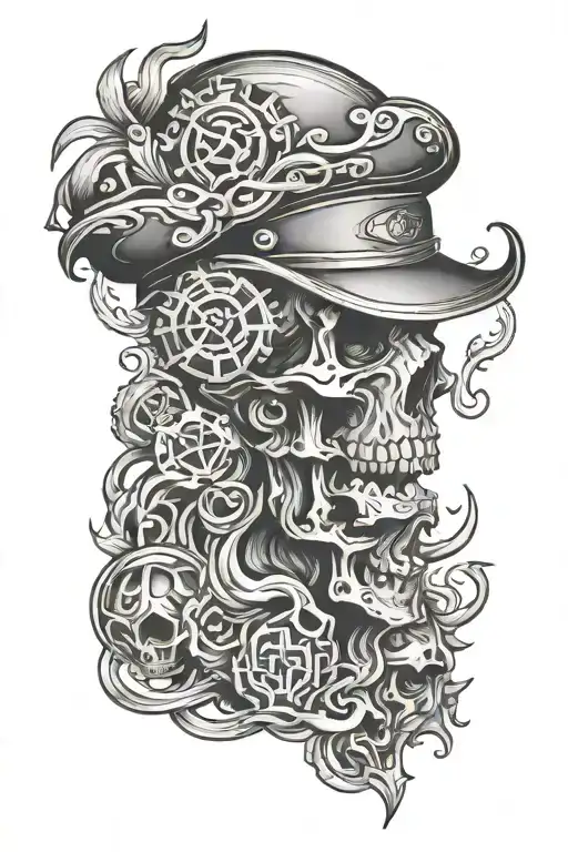 Agresive American style gang tattoo design featuring tattoo design idea