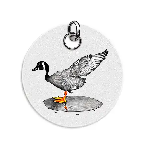 duck keychain hanging from letter z tattoo design idea