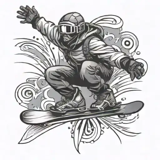 birth son snowboard  tattoo design idea