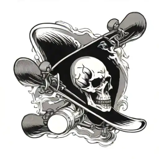 snowboard skull tattoo design idea