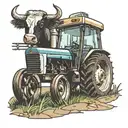 agriculture, tractor, cattle, grandfather memorial tattoo design idea
