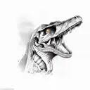 T REX  skull tattoo design idea