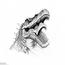 T REX  skull tattoo design idea