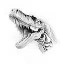 T REX  skull tattoo design idea