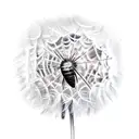 Dandelion with a moth on the stem tattoo design idea