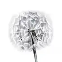 Dandelion with a moth on the stem tattoo design idea