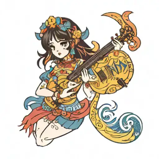 Colombian folk festival tattoo design idea