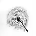 Dandelion blowing in the wind  with butterflies  tattoo design idea